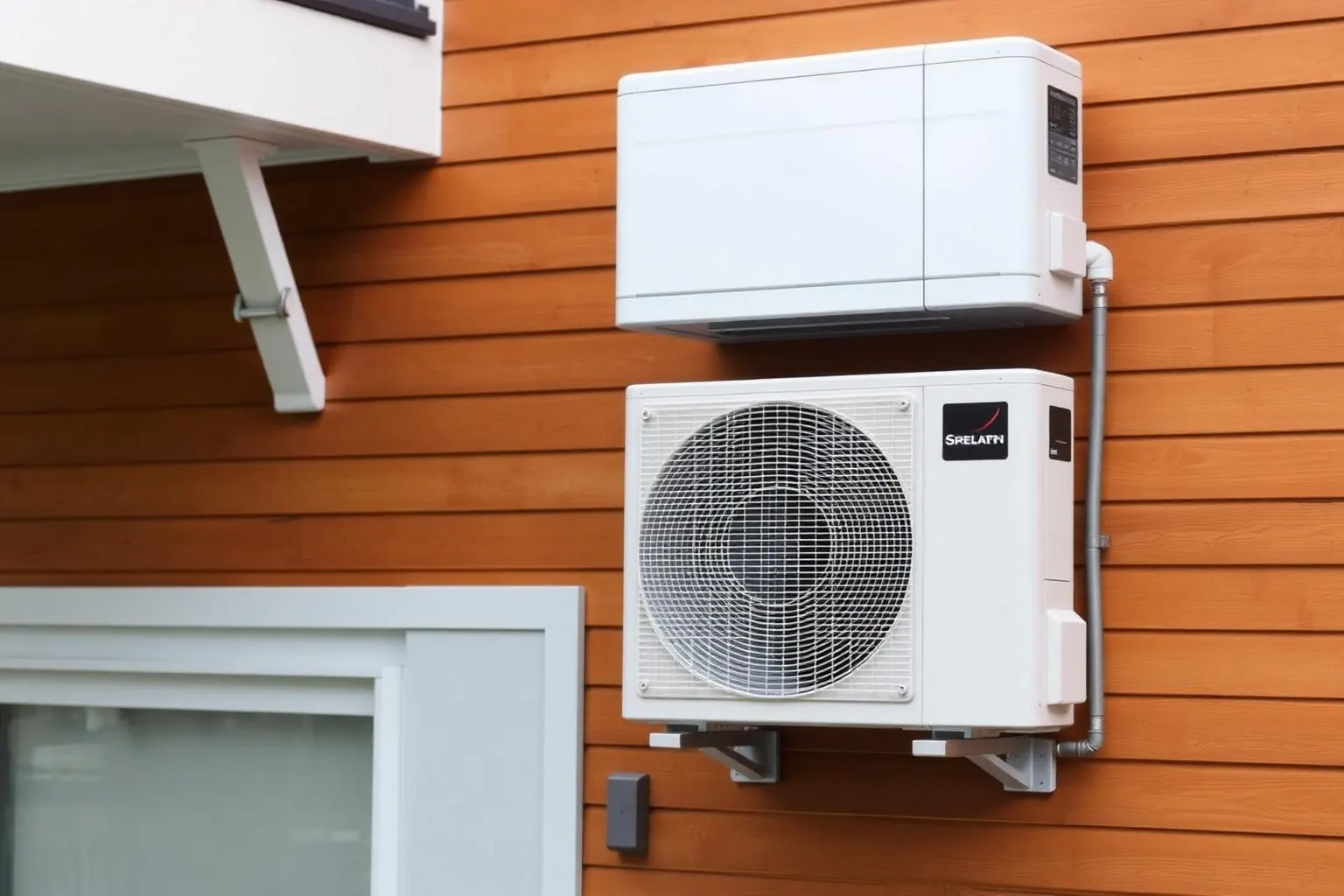 ductless heat pump unit on an exterior wall